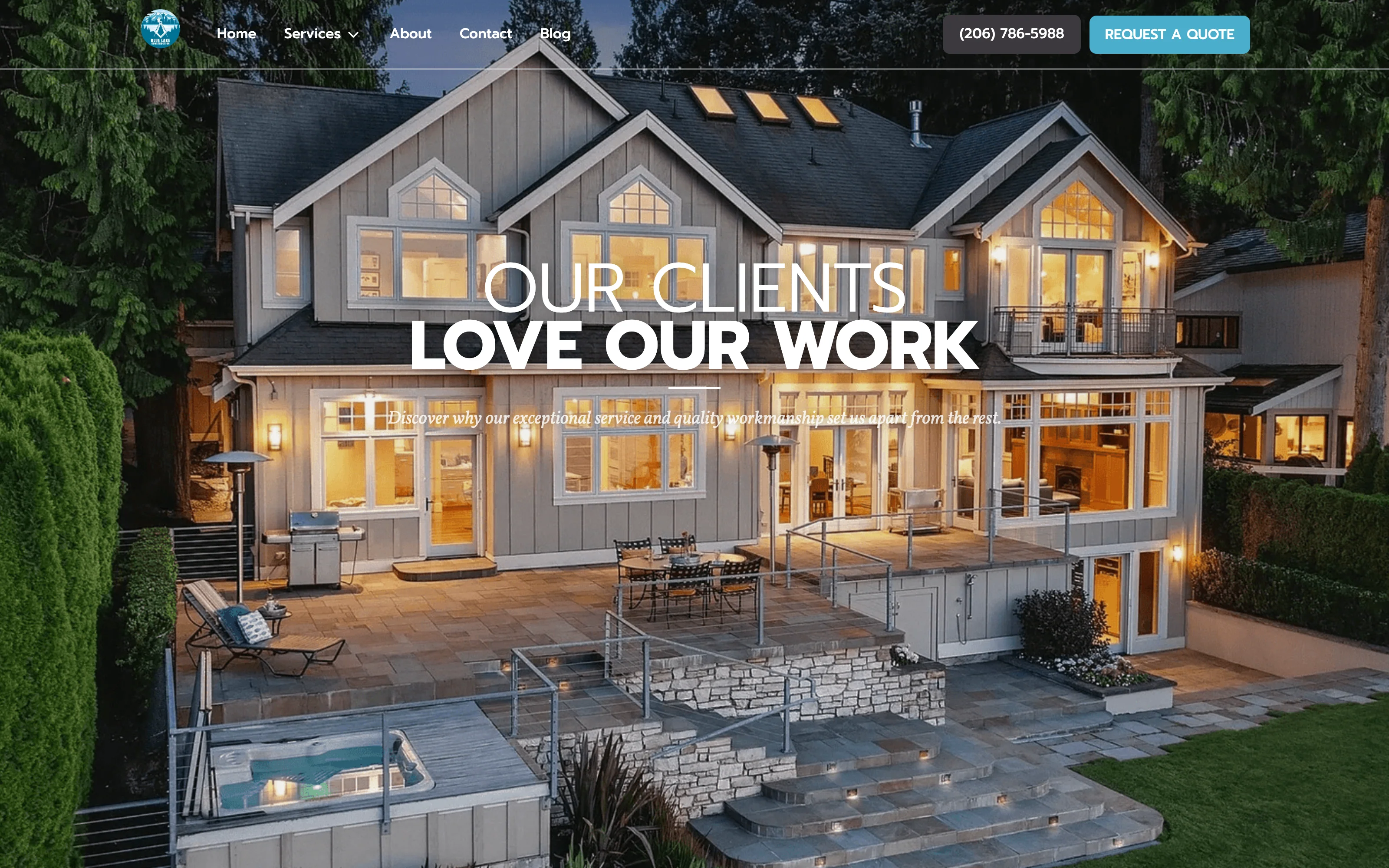 Blue Lake Construction — website by Finetuned Studio